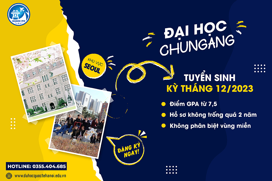 TUYỂN SINH DU HỌC HÀN QUỐC TRƯỜNG ĐẠI HỌC CHUNGANG